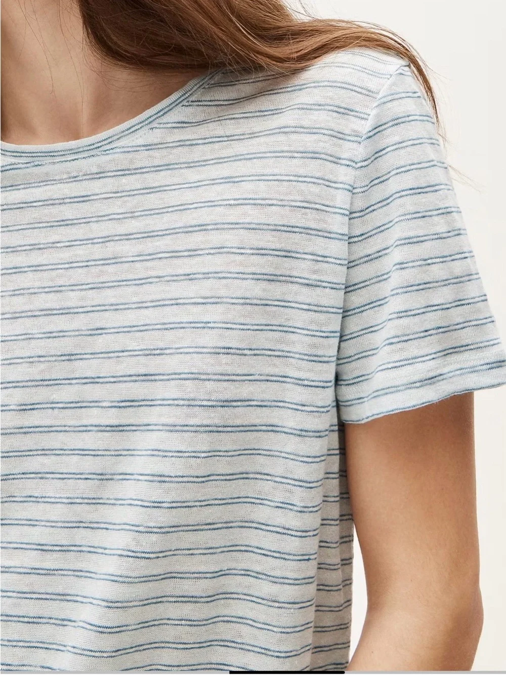 NWT J Crew Relaxed Linen T-shirt in stripe, size Medium